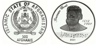 500 afghanis (Centenary of the death of Giuseppe Verdi)