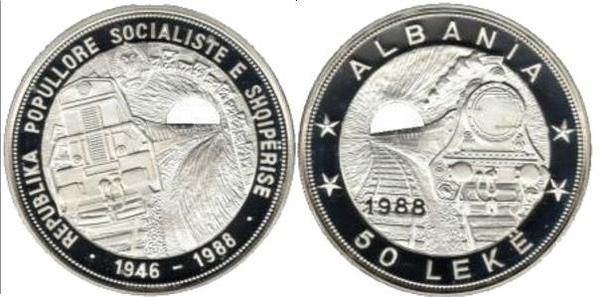 50 leke (42nd Anniversary of the first railroad)