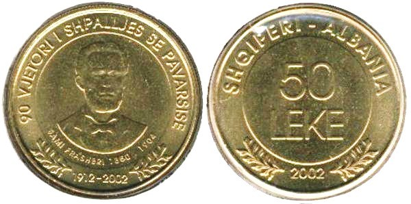 50 leke (90th Anniversary of Independence)