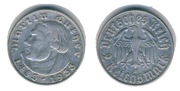 2 reichsmark (450th Anniversary of Martin Luther)