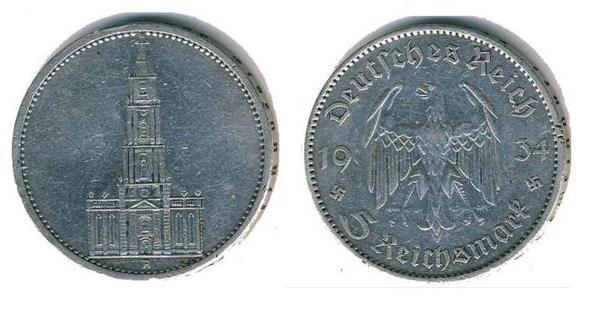 5 reichsmark (1st Anniversary of the Nazi-Church Government of the Potsdam Garrison)