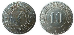 10 pfennig  (Ciudad de Zuffenhausen-Estado federado de Württemberg)