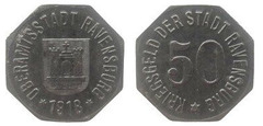 50 pfennig  (Ciudad de Ravensburg-Estado federado de Württemberg)