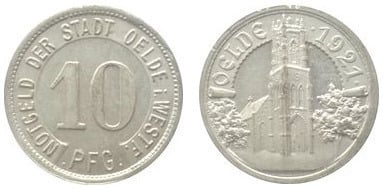 10 pfennig (City of Oelde-Prussian Province of Westphalia)