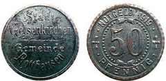50 pfennig (Municipios de Gelsenkirchen y Rotthausen-Provincia prusiana de Westfalia)