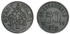 50 pfennig (Ciudad de Apolda- Estado federado de Sajonia-Weimar-Eisenach)