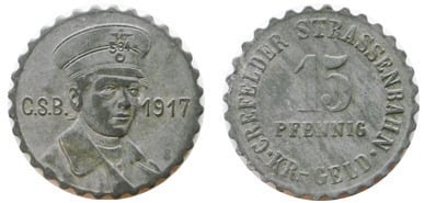 15 pfennig (City of Krefeld-Prussian Rhine province)