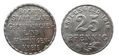 25 pfennig (Districts of Bochum, Gelsenkirchen and Hattingen-Prussian Province of Westphalia)