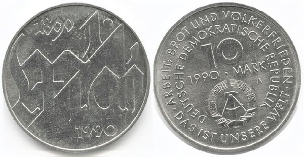 10 mark (Centennial of International Labor Day)