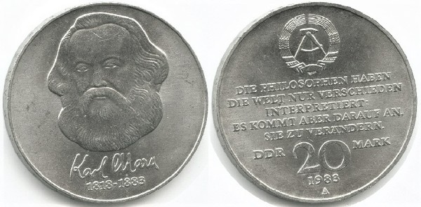 20 mark (Centenary of the Death of Karl Marx)