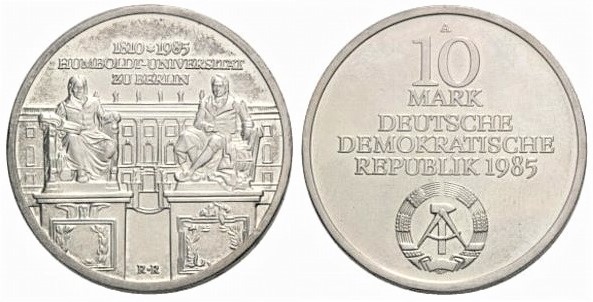 10 mark (175th Anniversary of the Humboldt University in Berlin)