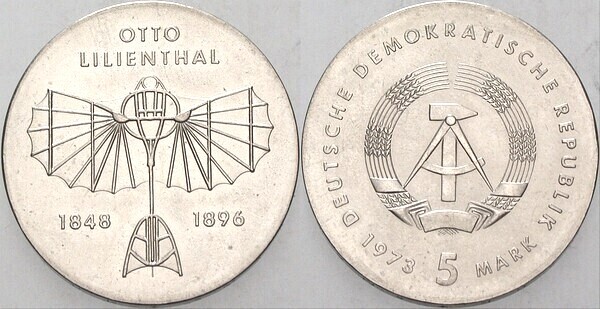 5 mark (125th Anniversary of the Birth of Otto Lilienthal)