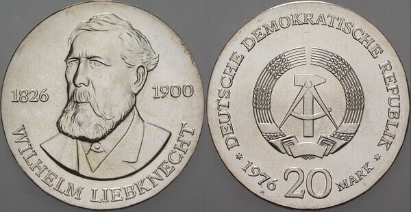 20 mark (150th Anniversary of the Birth of Wilhelm Liebknecht)