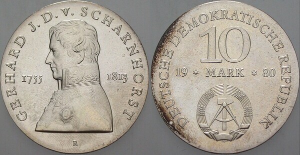 10 mark (225th Anniversary of the Birth of Gerhard von Scharnhorst)