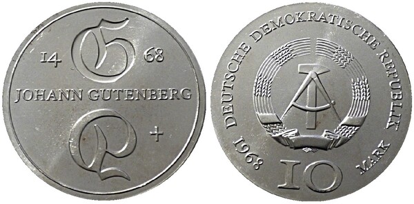 10 mark (500th Anniversary of Johann Gutenberg's Death)