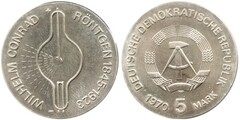 5 mark (125 Aniversario del Nacimiento de Wilhelm Röntgen)