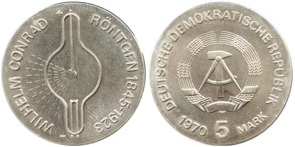 5 mark (125th Anniversary of the Birth of Wilhelm Röntgen)