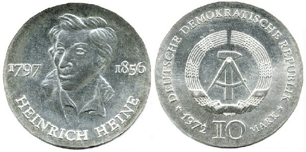 10 mark (175th Anniversary of the Birth of Heinrich Heine)