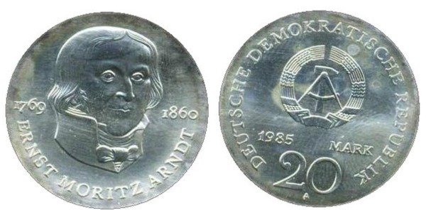 20 mark (125th Anniversary of Ernst Moritz Arndt's Death)