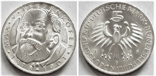 5 mark (150th Anniversary of the Birth of Max von Pettenkofer)