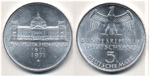 5 mark (100th Anniversary of the Founding of the German Empire)