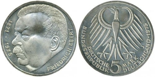 5 mark (50th Anniversary of Friedrich Ebert's Death)