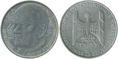 5 mark (100th Anniversary of the birth of politician Gustav Stresemann)