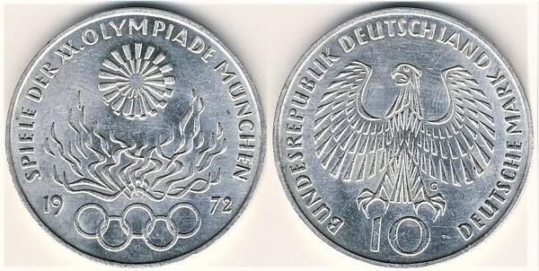 10 mark (XX Olympic Games-Munich 72)