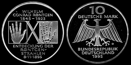 10 mark (150th Anniversary of the Birth of Wilhelm Conrad Röntgen)