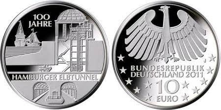 10 euro (100th Anniversary of the Elbe Tunnel)