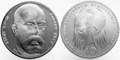 10 mark (150 Aniversario del Nacimiento de Robert Koch)