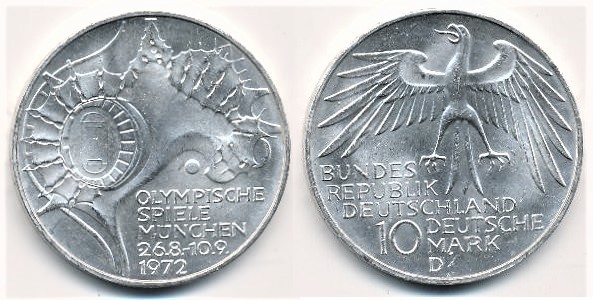 10 mark (XX Olympic Games-Munich 72)