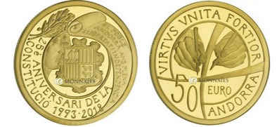 50 euro (25th Anniversary of the Constitution of Andorra)