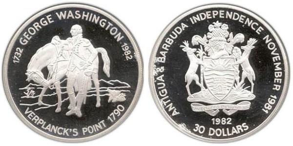 30 dollars (250th Anniversary of the Birth of G. Washington) 