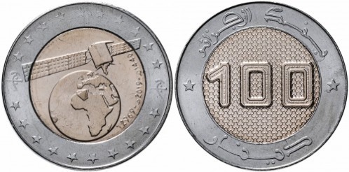 100 dinars (First communications satellite)