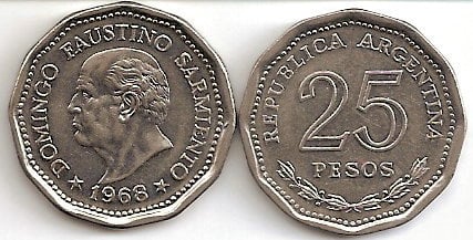 25 pesos (80th Anniversary of Domingo Faustino Sarmiento's Death)