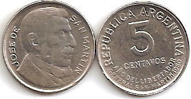 5 centavos (Year of the Liberator General San Martín)