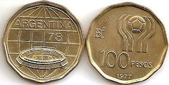 100 pesos (Campeonato Mundial de Fútbol-1978)
