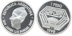 1 peso (Centenario del Nacimiento de Jorge Luis Borges)