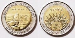 1 peso (Bicentenario de la Revolución de Mayo-Mar del Plata)