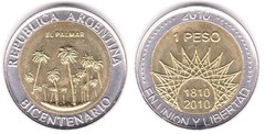 1 peso (Bicentenario de la Revolución de Mayo-El Palmar)