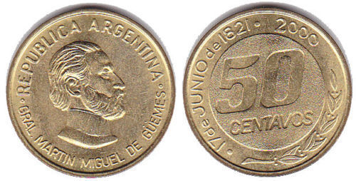 50 centavos (179th Anniversary of the Death of General Güemes)