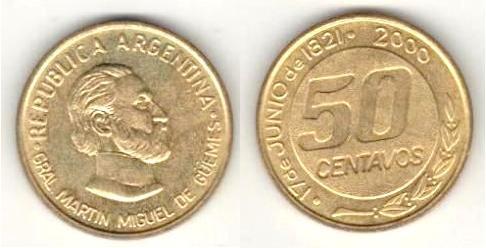 50 centavos (179th Anniversary of the Death of General Güemes)