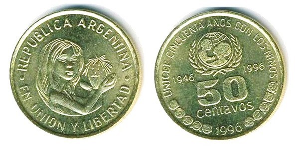 50 centavos (50th Anniversary of UNICEF)