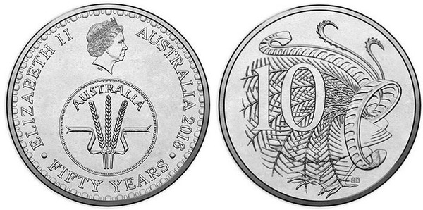 10 cents (50th Anniversary of the Decimal Currency)