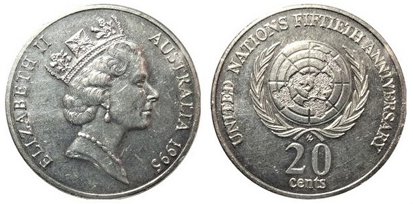 20 cents (50th Anniversary of the United Nations)