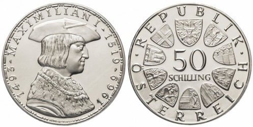 50 schilling (450th Anniversary of the Death of Maximilian I)