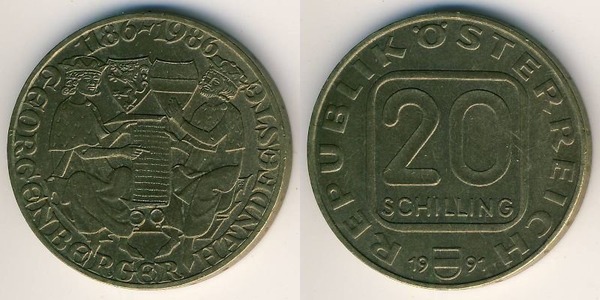 20 schilling (800th Anniversary of the Georgenberg Pact)