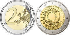 2 euro (30 Aniversario de la Bandera Europea)