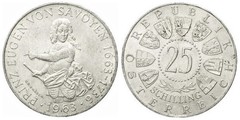 25 shilling (300 Aniversario del Nacimiento del Príncipe Eugen)